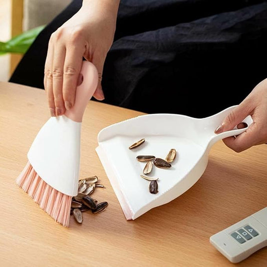 Dust pan Broom Brush Dustpan - Small Broom and Dustpan Set,Mini Broom and Dust pan,Small Dustpan and Brush Set for Home Cleaning, Sofa, Desk, Guinea Pig Cage, Cat Litter etc.(Pink)