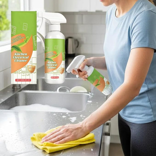 Electrolyzed Ion Kitchen Cleaner Spray, Kitchen Appliance & Grease Cleaner, Natural Enzyme Cleaners, Multi-Purpose Grime Remover for Pot, Oven, Stove, Range Hood & Countertops (1Pcs,120ml)