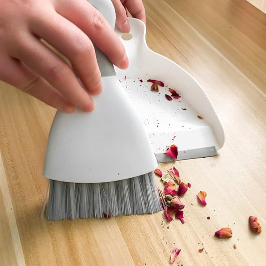 Small Dust Pan and Brush Broom - Dust Pan and Brush Set, Small Dustpan and Brush Set, Hand Broom and Dustpan Set is Daily Clean Tool for Family. (Gray 2 Set)