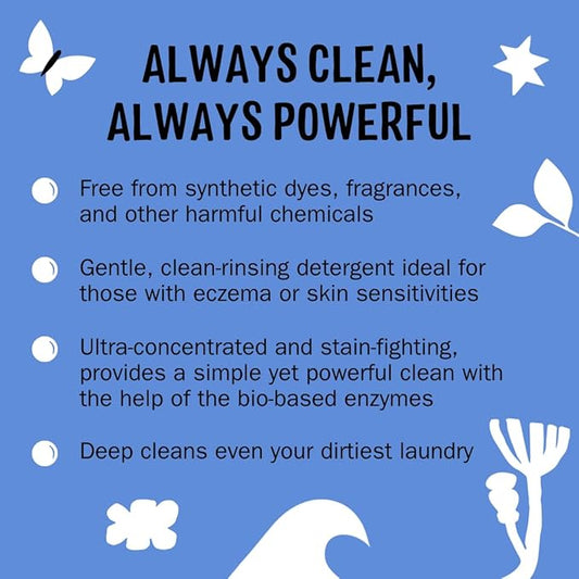 Molly's Suds Liquid Laundry Detergent | Clean Laundry Detergent Soap for Sensitive Skin | 2x Concentrated, High Efficiency (HE) | Ocean Mist - 100 Loads