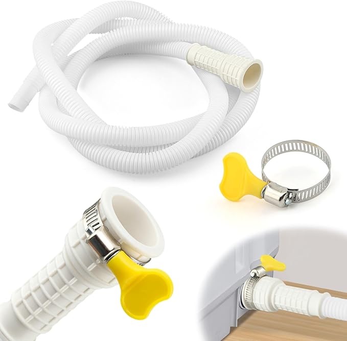 Dehumidifier Drain Hose with Cuttable Rubber Adapter and Connect Clamp, Air Conditioner Drain Hose, Universal Flexible AC and Dehumidifier Replacement Hose(Color:2m/6.56ft)
