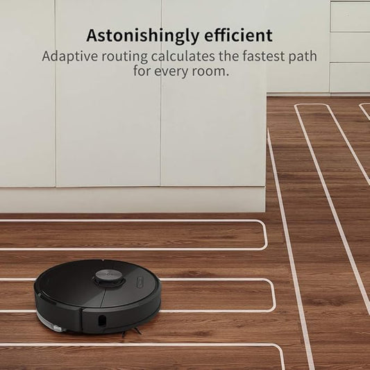 roborock S6 Robot Vacuum, Robotic Vacuum Cleaner and Mop with Adaptive Routing,Multi-Floor Mapping, Selective Room Cleaning, Super Strong Suction, and Extra Long Battery Life, Works with Alexa(Black)