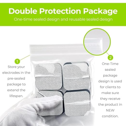 AUVON 36-Pack TENS Unit Replacement Pads for TENS Unit, 2 Sizes Electrodes Pads Combination Set, Reusable and Latex Free Pigtail TENS Pads Compatible with TENS 7000, Etekcity TENS EMS Machine