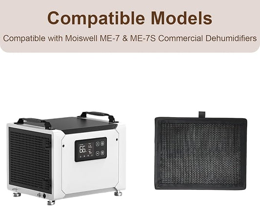 1 Pack Washable Dehumidifier Filter Compatible with Moiswell ME-7 & ME-7S Commercial Dehumidifiers, for Basement, Crawl Space and Home