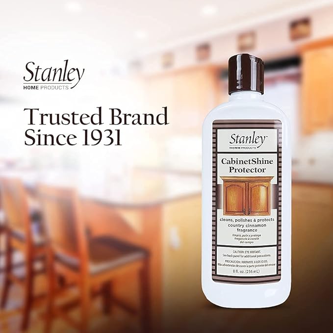 STANLEY HOME PRODUCTS Cabinet Shine Protector - Wood Polisher & Dust Cleaner For Wooden Furniture & Floor - Dust Cream & Hardwood Conditioner For Home & Office Patio (Pack of 6)
