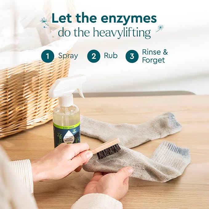 Puracy Stain Remover, Natural Travel and Laundry Stain Cleaner for Clothes, Baby Essentials, Kids Stains, Oil and Fabric Spot Cleaner, Unscented (Stain Remover Spray, 4 fl oz)