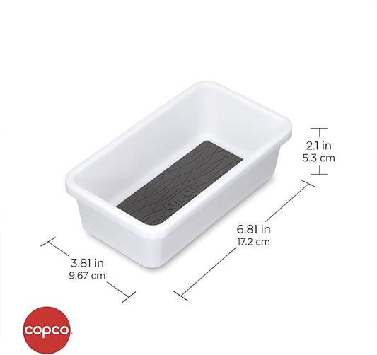 Copco Basics Drawer Organizer, 6.81 x 3.81 x 2.1-Inches, White/Charcoal Gray