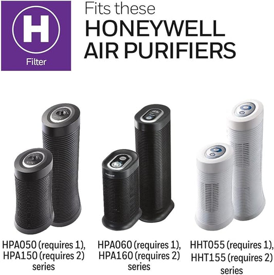 Honeywell HRF-H1 HEPA Air Purifier Filter H, 1-Pack – for HPA050/150, HPA060 & HPA160 Series – Airborne Allergen Air Filter Targets Wildfire/Smoke, Pollen, Pet Dander, and Dust