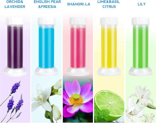 Toilet Gel, 60 Count 5 Kinds Of Scent Toilet Cleaner Bowl Gel Stamp Kit Air Freshener