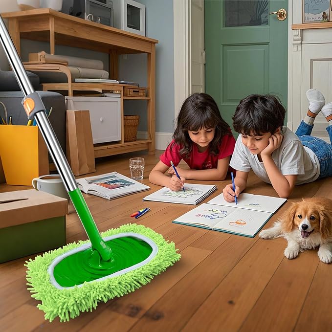 3 Pack Reusable Microfiber Mop Pads Compatible with Swiffer Sweeper, Washable Dry Sweeping Cloths and Wet Mopping Pad Refills for Hardwood Surface Floor Cleaning (Mop is Not Included)