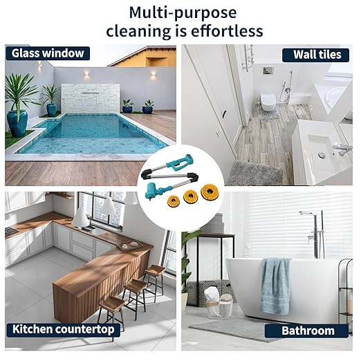Electric Spin Scrubber Extra Long Foldable Compatible with Makita 18V Battery(Tool Only),Cordless Rechargeable Spin Scrubber,1800RPM Cordless Cleaning Brush for Bath/Tub/Tile/Floor