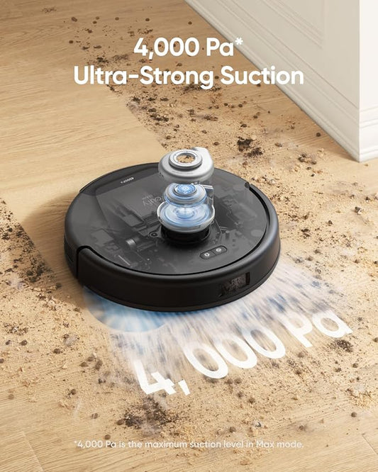eufy Certified Like-New L50 Robot Vacuum with 4,000 Pa Powerful Suction, Precise iPath Laser Navigation, Customizable Al Mapping, Climb Up to 20 mm, Ideal for Hard Floor, Tile, and Carpet (Renewed)