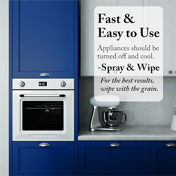 Goddard's Stainless Steel Cleaning Spray for Kitchen Appliances – Removes Grease & Food Stains, Brightens Surfaces to Streak-Free Shine, Resists Fingerprints, 23 oz
