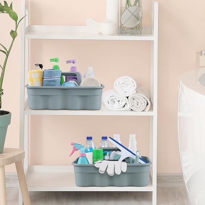 Taysisiter 6 Packs Plastic Cleaning Caddy with Handle, Portable Plastic Storage Caddies