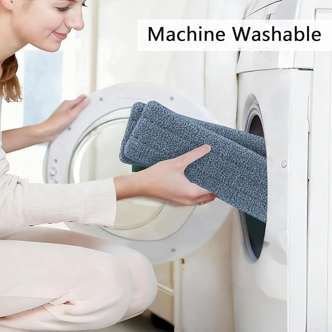 Mop and Bucket Set, Flat Mop and Bucket System with Wringer, Automatic Separates Dirty and Clean Water Include 6 Reusable Microfiber Mops for Floor Cleaning