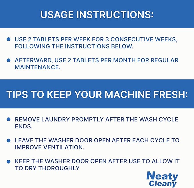 Washing Machine Cleaner Tablets 12 Packs- Washing Machine Cleaning Tablets for Top loader/Front Loader - Removes Residue & Odors