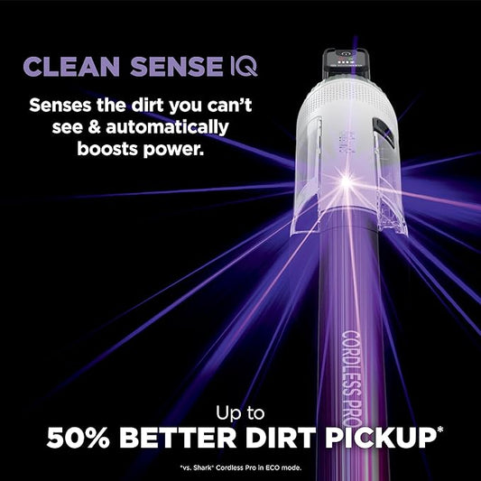 Shark Cordless Pro Vacuum with Clean Sense IQ and Odor Neutralizer, PowerFins Plus Brushroll, Includes Duster Crevice Tool, Up to 40 Minute Runtime, Without MultiFLEX, IZ562H