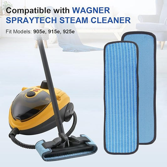 Microfiber Steam Mop Pads Compatible with Wagner Spraytech Steam Cleaner(905e, 915e, 925e), Washable & Reusable Microfiber Steam Mop Cloth(Cleaning Pads)