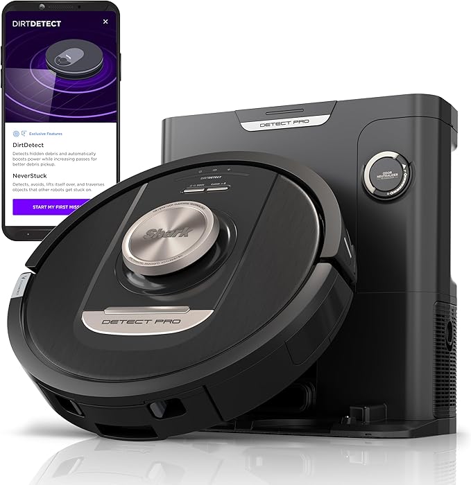 Shark RV2820AE Detect Pro Self-Empty Robot Vacuum, XL 60-Day HEPA Base, Best for Pet Hair, Smart Home Mapping, LiDAR Navigation (Renewed)