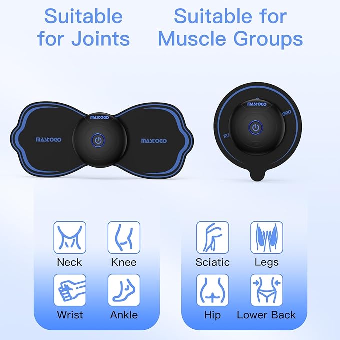 Wireless TENS Unit Electrode Pads Combo Set – 8-Pack Multi-Size Electrodes, Reusable & Latex-Free Replacement Pads for Wireless TENS Units, 3.5mm Snap Connectors (for Multi-Site Pain Relief)