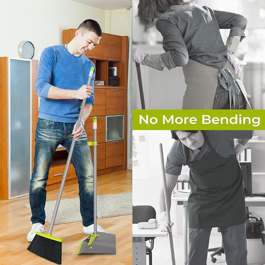Broom and Upright Dustpan Set