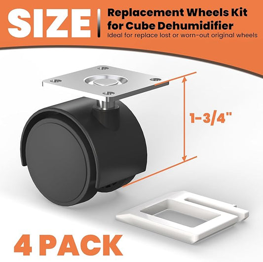 GCGOODS Cube Dehumidifier Wheel Kit, Wheel Kit Compatible with Midea Cube Dehumidifier, Wheel Kit for Easy Movement, Dehumidifier Accessories, 4 Pack