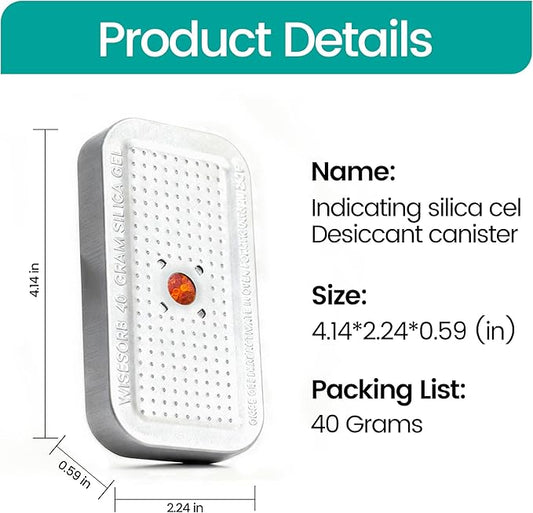 40 Gram Silica Gel Canister, 20 Packs Silica Gel Desiccant Canister (Orange to Green), Reusable Desiccant Dehumidifier