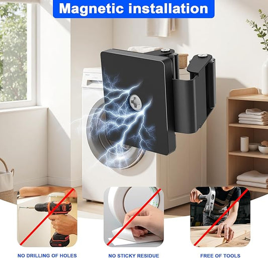 Strong Magnetic Mop Broom Holder, 2 Pack Heavy Duty Magnetic Mop Hanger for Refrigerators, Magnet Wall Mount Broom Holder Tool Storage for Laundry Room Garage Kitchen Workshops Metal Shed