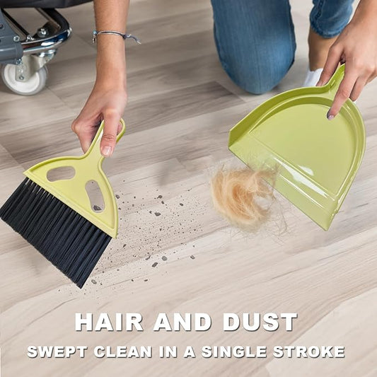 Mini Broom and Dustpan Set Small Broom with Dustpan Combo Set Portable Cleaning Tools for Home Office RV Learning Camping (Yellow)