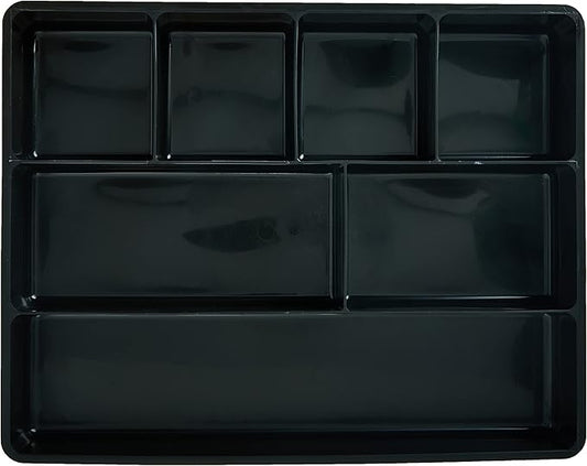 Rubbermaid Extra Deep Desk Drawer Director Tray, Plastic, 11.875 x 15 x 2.5 Inches, Black (Pack of 2)