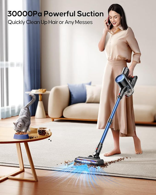 WLUPEL Cordless Vacuum Cleaner,30KPA 400W Stick Vacuum with Max to 45 Mins Runtime Battery,80000RMP Powerful Motor Handheld Vacuum for Hard Floor/Carpet/Pet Hair/Car