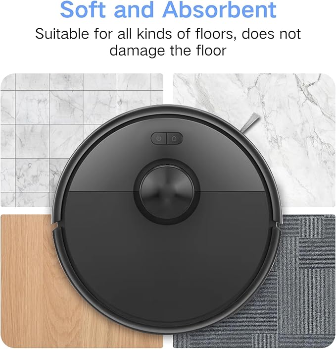 VIEWALL 6 Pack Microfiber Mop Cloths Compatible with Roborock Q7 M5 / Q7 M5+ / Q7 L5 / Q7 L5+ Robot Vacuum Cleaner, Reusable Mop Cloths Replacement Accessories(Not for Q7 / Q7 MAX / Q5 MAX)