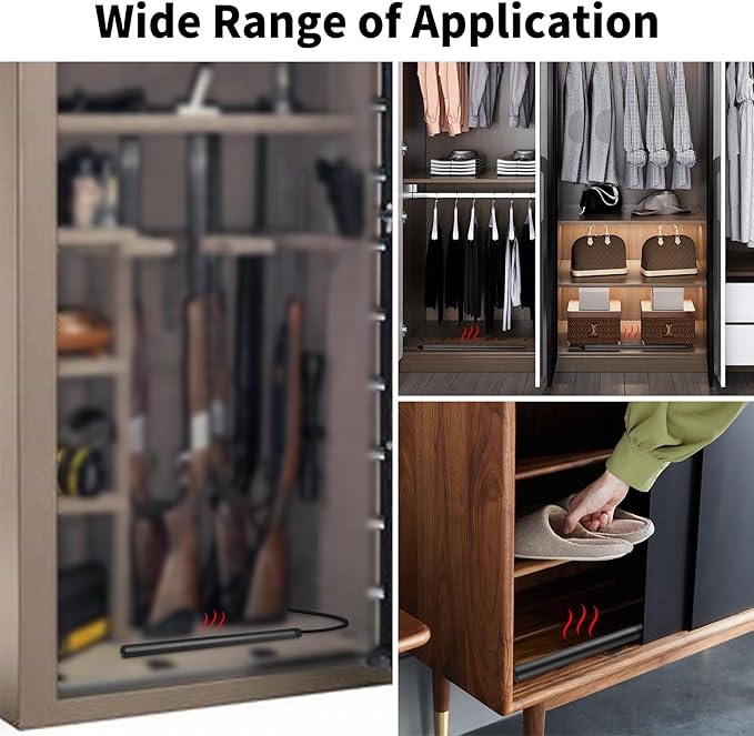 Briidea Safe Dehumidifier Rod, Rod Reducing Humidity with Easy Installation and Plug Cord Easily Threading Through Safe's Hole, 12/16/24 inches Effective Coverage up to 100/150/300 Ft³