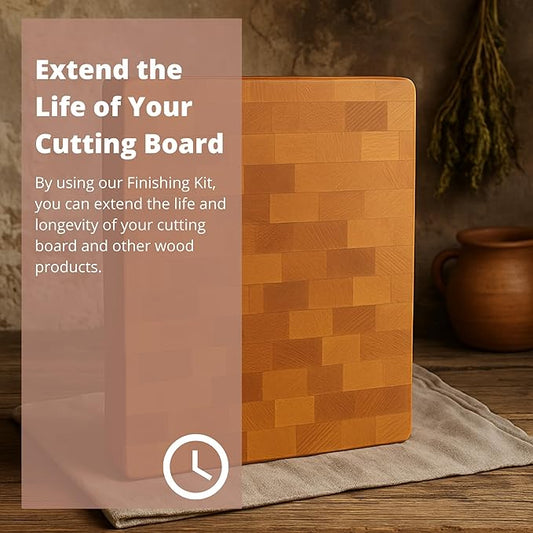 Specialist Cutting Board Finishing Kit by the Block & Board Company | Food Grade Finishing Oil & Wax | Seals & Protects Wood, Butcher Block, Countertop & Utensils | 2 Piece Set