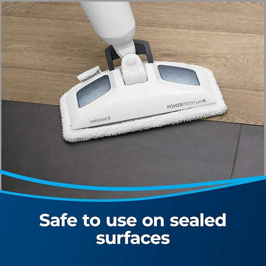 BISSELL PowerFresh Pet Steam Mop 19404 Hard Floor Steamer with Odor‑Eliminating Scent Discs, Easy Scrubber for Tough Messes, 2 Steam Levels, Sanitizes