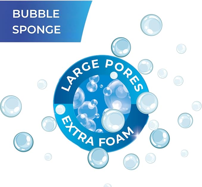 Macromax Bubble Sponge – Heavy Duty Scrub Sponge for Kitchen, Stovetops & Grills – Large Pore for Extra Foam – Powerful Scrubbing Pad for Tough Stains, 5-Pieces