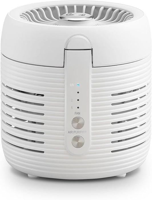 Crane 2-in-1 Air Purifier and Desk Fan, Fan and Air Purifier Combo, Ideal for Office Desk, Night Stand, Dorm, or Small Bedroom, Small HEPA Air Purifier