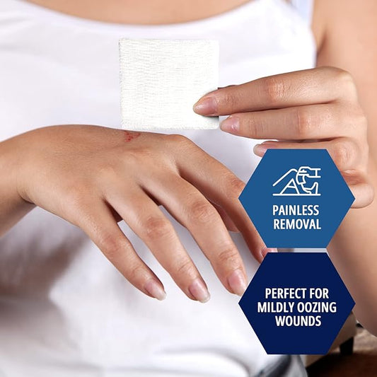 MED PRIDE Sterile Gauze Dressing Pads Individually Wrapped, Nonstick 12-Ply Cotton, Highly Absorbent for Wound Care (4x4 Inch (Pack of 100))