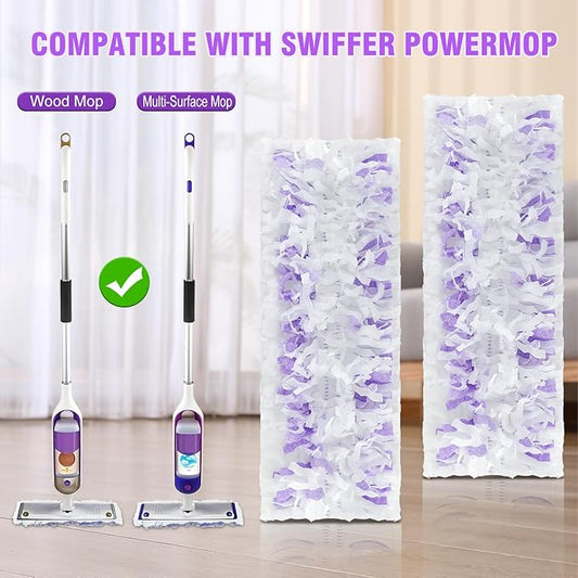 28 Count ‌Disposable Heavy-Duty Power Mop Pads Refills for Swiffer Power Mop,Replacement Floor Cleaning Refills, Non-Washable & Unscented, Compatible with Swiffer PowerMop (Quick-Absorb, No Residue)