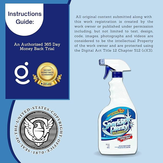 Sparkle Plenty Chandelier Cleaner Drip Dry Spray No Wipe - Dust Remover & Streak Free Glass Cleaner Spray for Crystal Chandelier & Window Screen - Versatile Household Cleaning Supplies (32 oz, 2 Pack)