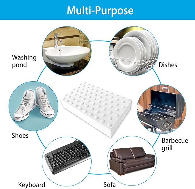 Magic Sponge Erasers, 50 Pack 2X Density Stronger Melamine Sponge Foam Pads, Multi-Functional Household Cleaning Supplies Cleaner for Kitchen, Bathroom, Bathtub, Sink, Wall Cleaner