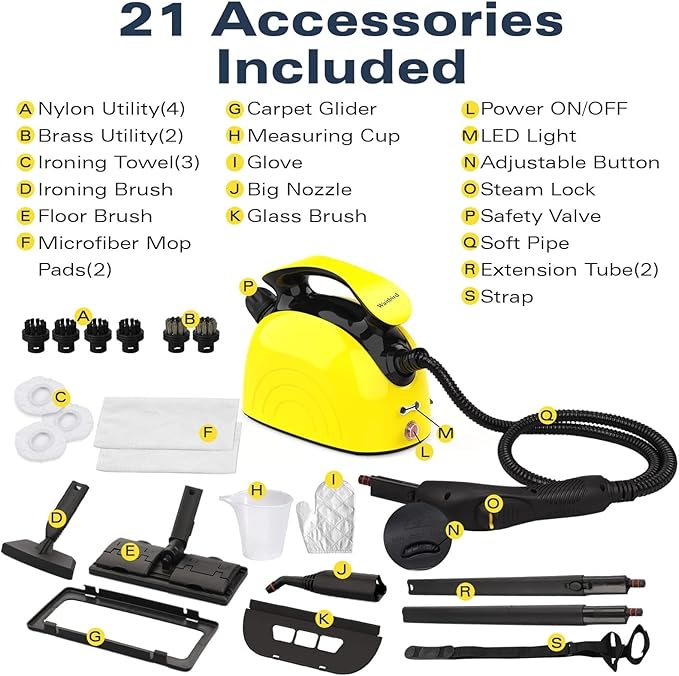 Steam cleaner, 1500w Steamer Cleaning Fast Heating Multi-Surface Steam Cleaner for Home,Steamer Cleaning for Grout