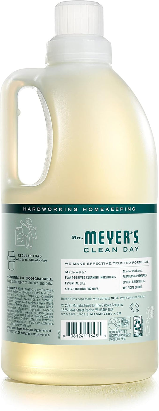 MRS. MEYER'S CLEAN DAY Liquid Laundry Detergent, Infused with Essential Oils, Birchwood, 64 Fl oz (Pack of 2)