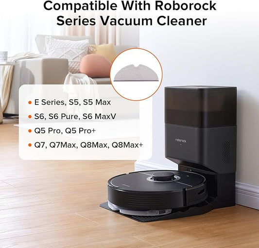 roborock 2 Pack Microfiber Mop Cloths for Q 5, Q5 Pro, Q5 Pro+, Q7, Q7Max, Q8Max, Q8Max+, E Series, S5, S5 Max, S 6, S6 Pure, S6 MaxV Robot Vacuum Cleaner, Mop Pad Replacement Accessories