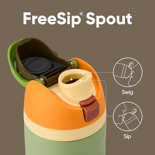 Owala FreeSip Insulated Stainless Steel Water Bottle with Straw, BPA-Free Sports Water Bottle, Great for Travel, 24 Oz, Camo Cool