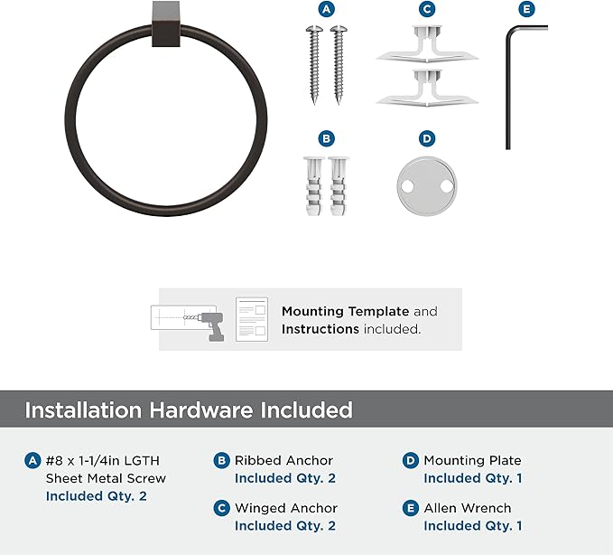 Amerock BH36082ORB | Oil Rubbed Bronze Towel Bar | 6-1/2 in (165 mm) Length Towel Holder | Monument | Hand Towel Holder for Bathroom Wall | Small Kitchen Towel Holder | Bath Accessories
