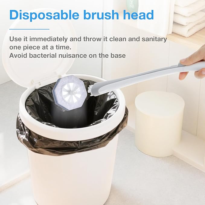 50Count Refills Disposable Toilet Brush Refills, Toilet Cleaning Brush,Toliet Wand Refills,Toilet Bowl Clean Refill Pads,Toilet Brush Head is Compatible with Most Toilet Brush Handles