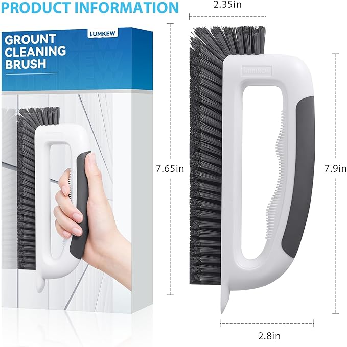 Grout Cleaning Brush, V Shape Stiff Grout Cleaner Brush for Floors Tile Grout Scrubber Bathroom Shower Corner, 1 Pcs