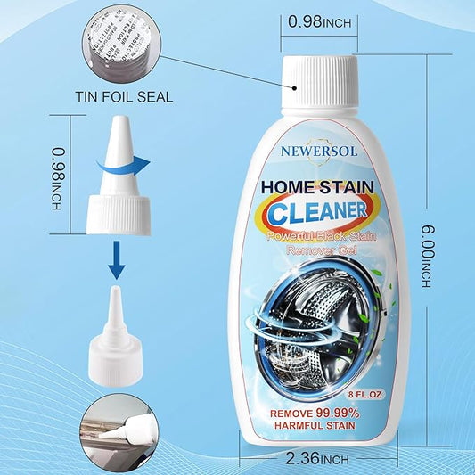 Black Stain Remover Gel Washing Machine Cleaner Housefold Stain Removal Gel for Front Loader Washer Grout Cleaner Kitchen Sink Showers Bathroom and Floor Tile 8Fl Oz(2-Pack)