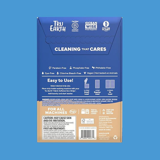 Tru Earth Compact Dry Laundry Detergent Sheets - Up to 64 Loads (32 Sheets) - Paraben-Free - Original Eco-Strip Liquidless Detergent, Great for Travel - Sun Kissed